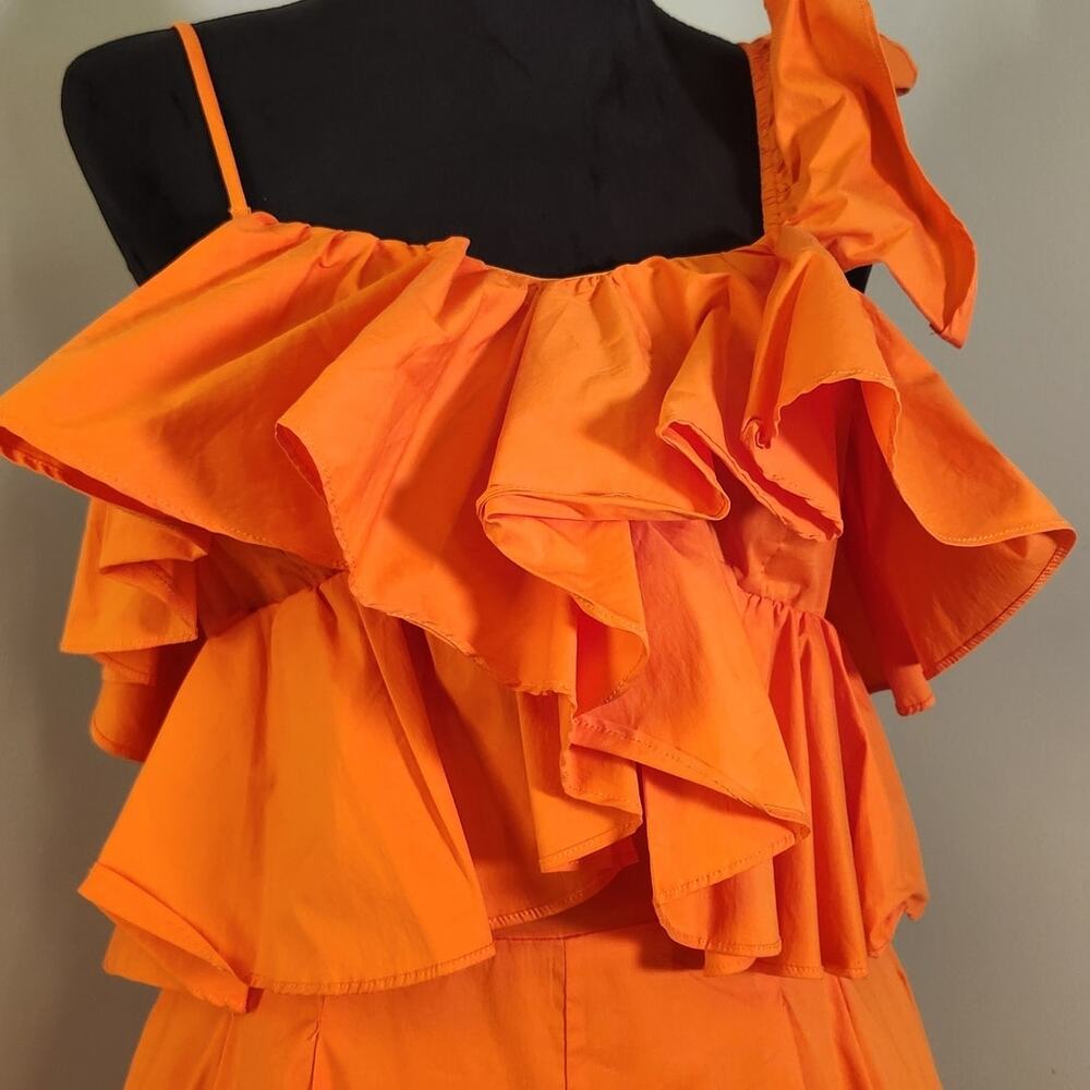 STRUT & BOLT NWT Orange Ruffle Romper, Size Large - Picture 5 of 12